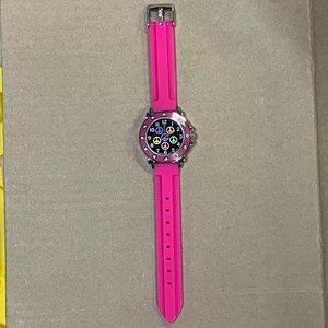 Bugle Boy Pink Vintage Watch Peace signs New Battery Works!